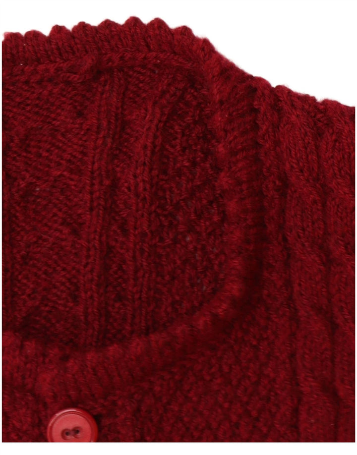 VINTAGE Dame Cardigan Sweater UK 14 Large Burgundy