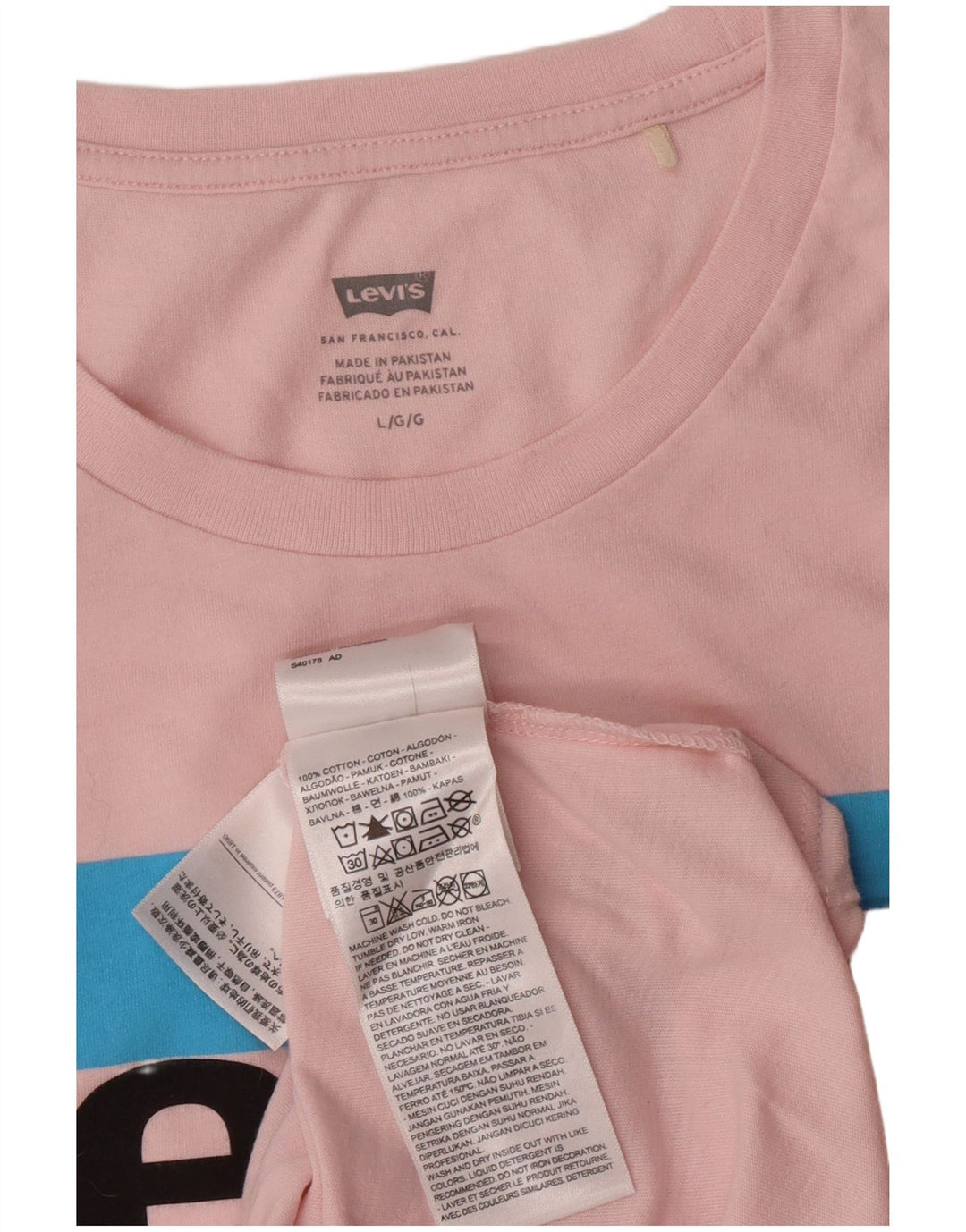 Levi's Dame Grafisk T-Shirt Top UK 16 Large Pink