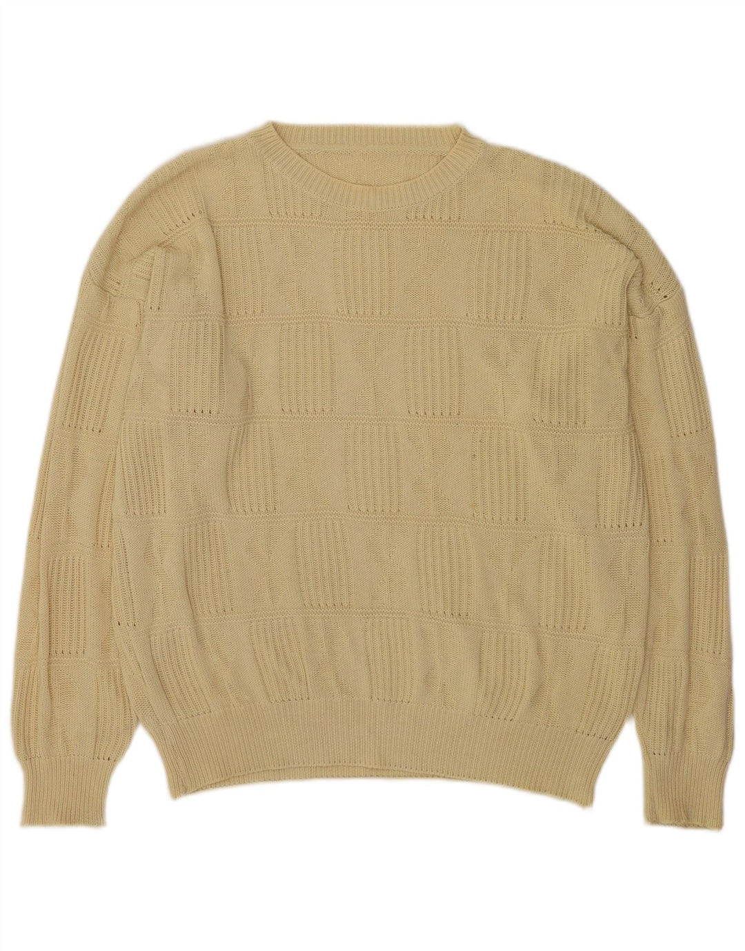Vintage herre sweater med rund hals XL gul