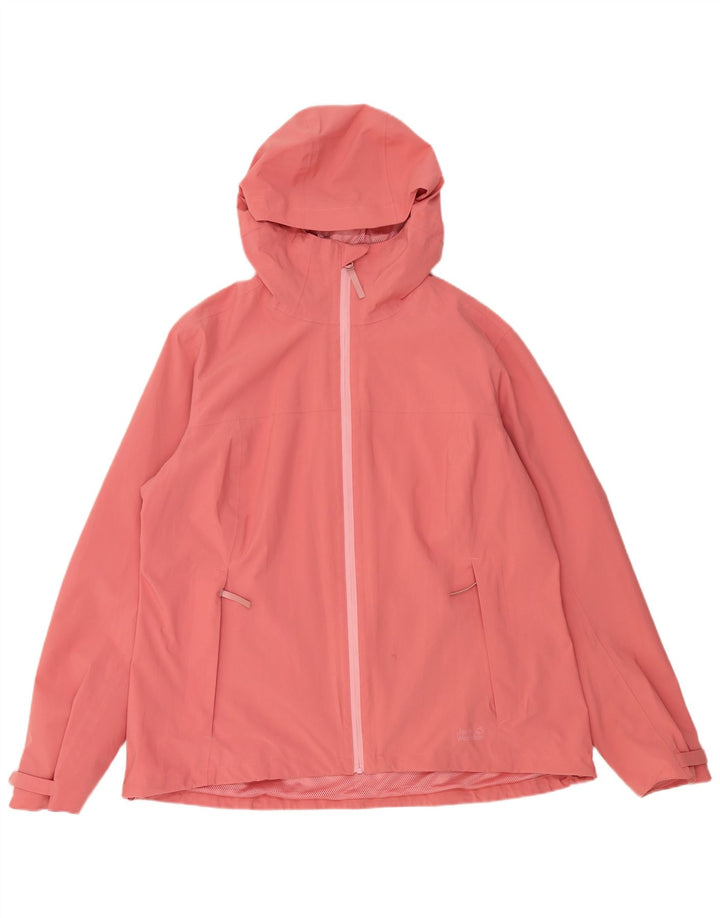 JACK WOLFSKIN Womens Hooded Rain Jacket UK 18 XL Pink