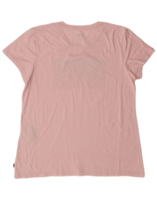 Levi's Dame Grafisk T-Shirt Top UK 16 Large Pink