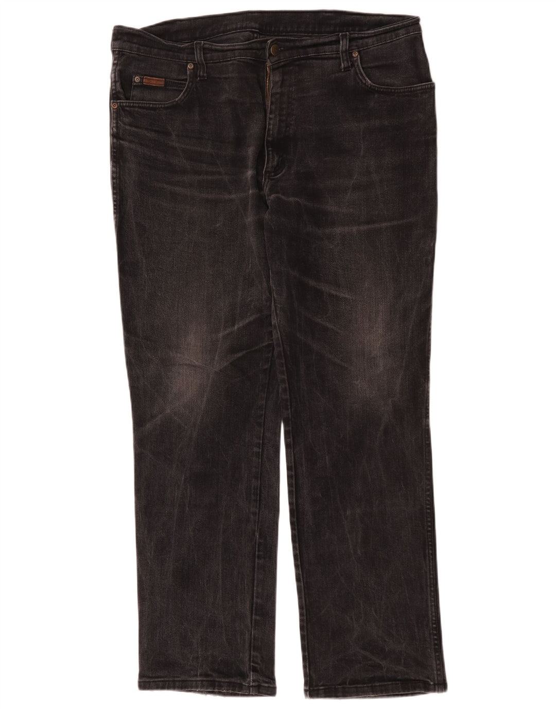 Wrangler Herre Texas Stretch Straight Jeans W38 L32 Sort Bomuld