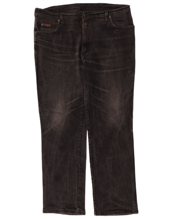 Wrangler Herre Texas Stretch Straight Jeans W38 L32 Sort Bomuld