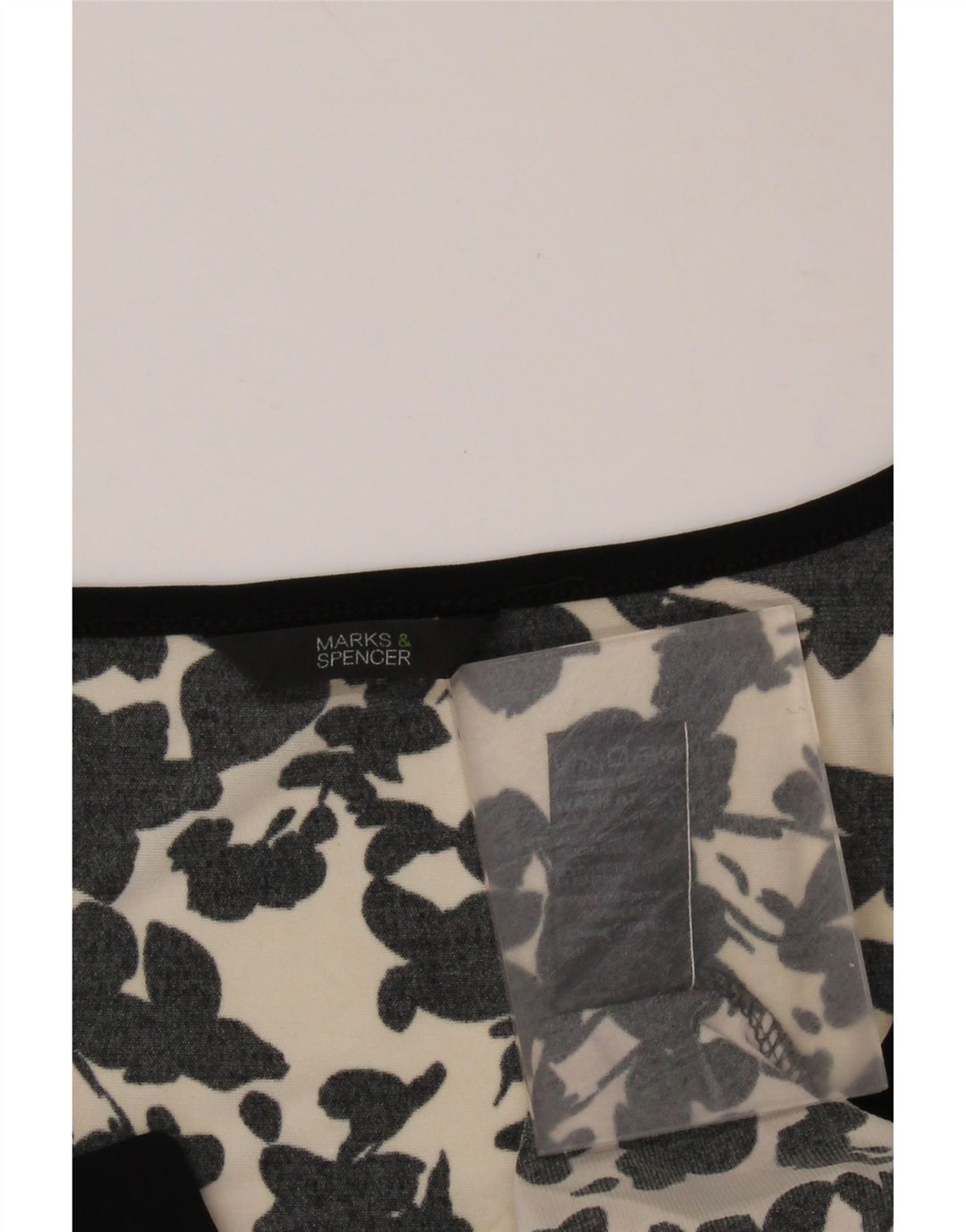 MARKS & SPENCER Damebluse Top UK 16 Large Black Floral Polyester