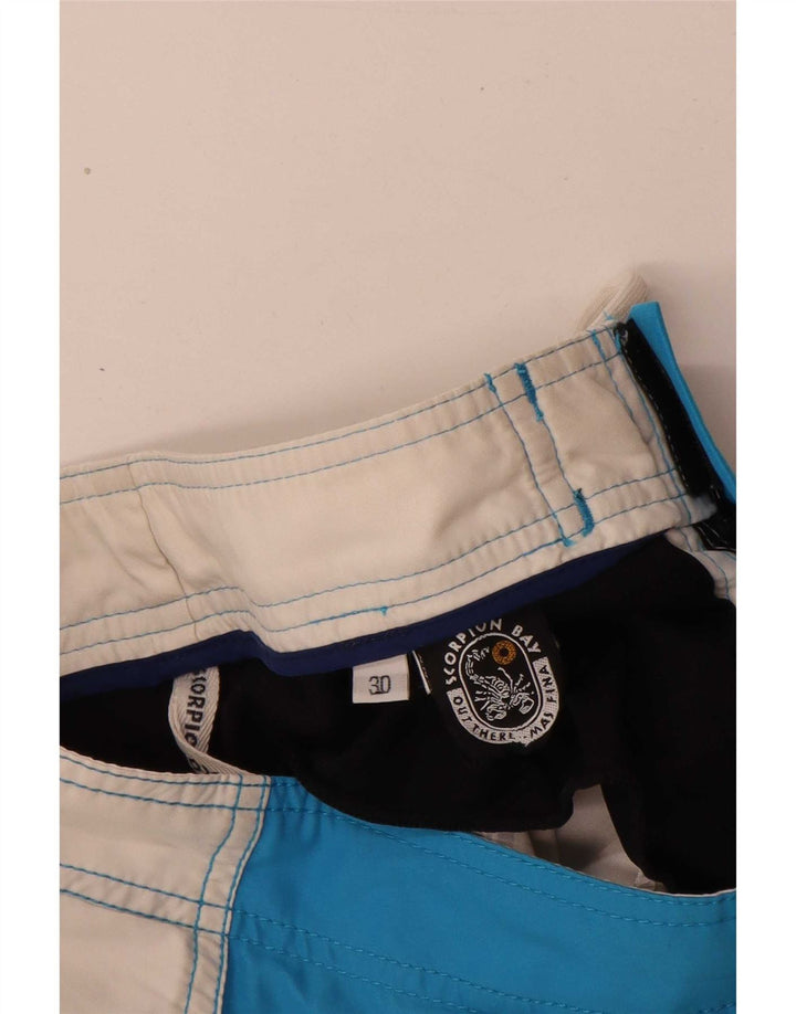 Scorpion Bay Herre grafiske svømmeshorts Medium Blue Colourblock Polyester