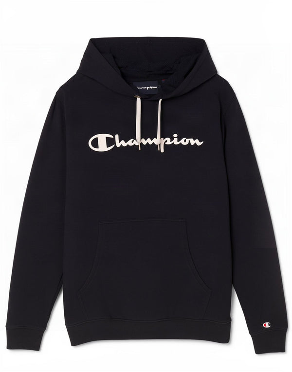 Champion Mens Graphic Hoodie Jumper Large Navy Blue Cotton