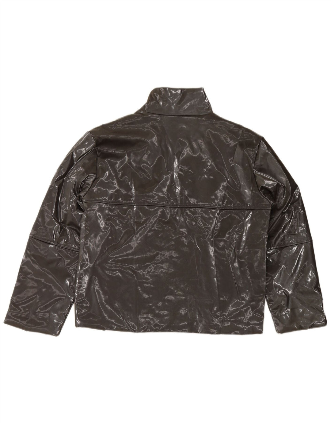 Crazy World Womens Oversized Bomber Jacket UK 14 Medium Black Polyester
