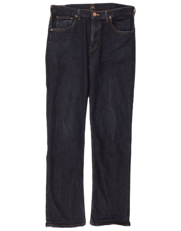 Lee Mens Brooklyn Straight Jeans W36 L34 Marineblå Bomuld