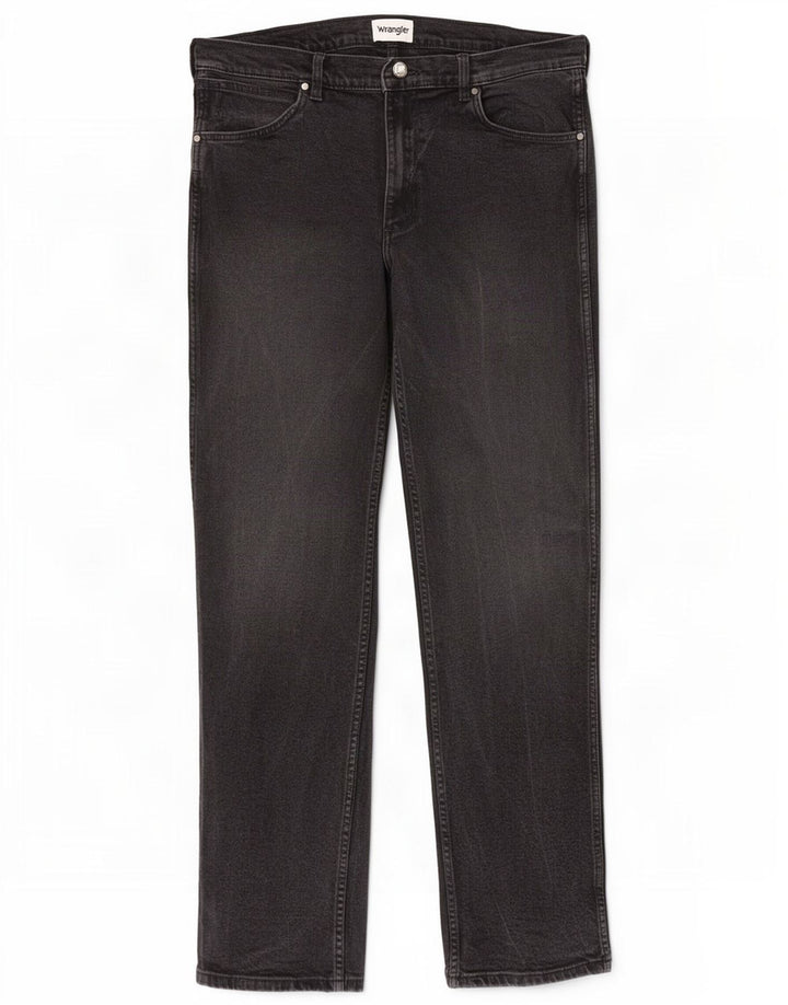 Wrangler Straight Jeans til mænd W36 L36 Sort bomuld