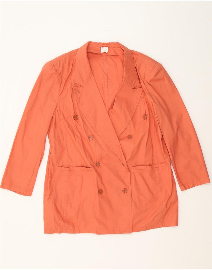 VINTAGE Womens Double Breasted Blazer Jacket IT 50 XL Orange Cotton Vintage Vintage and Second-Hand Vintage from Messina Hembry 