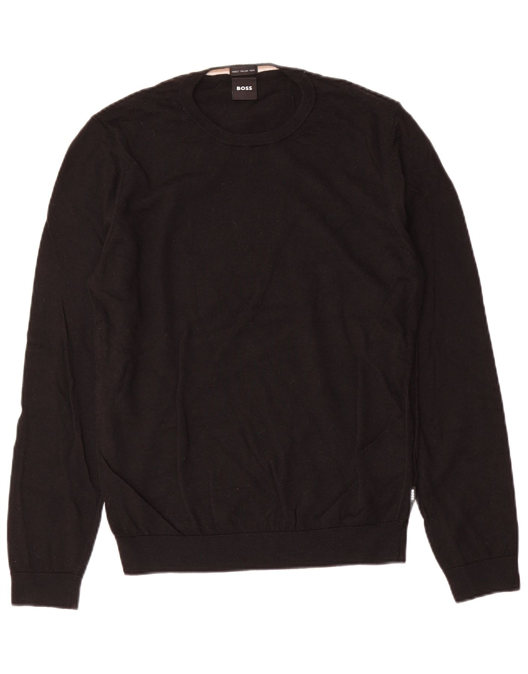 Hugo Boss Herre Crew Neck Jumper Sweater Medium Sort Uld