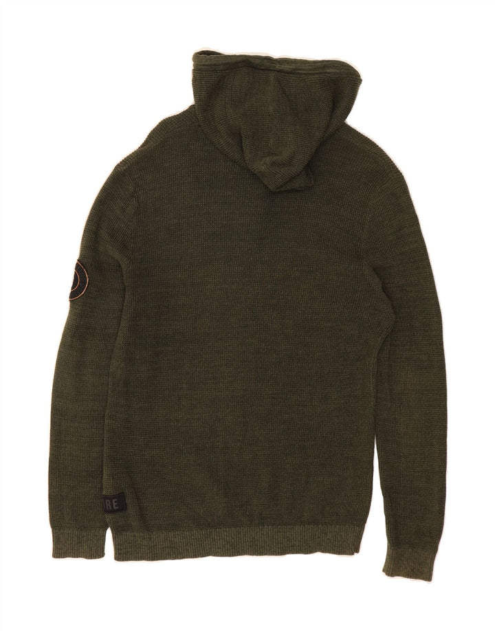 JACK & JONES Mens Hooded Jumper Sweater Large Green Cotton Vintage Jack & Jones and Second-Hand Jack & Jones from Messina Hembry 