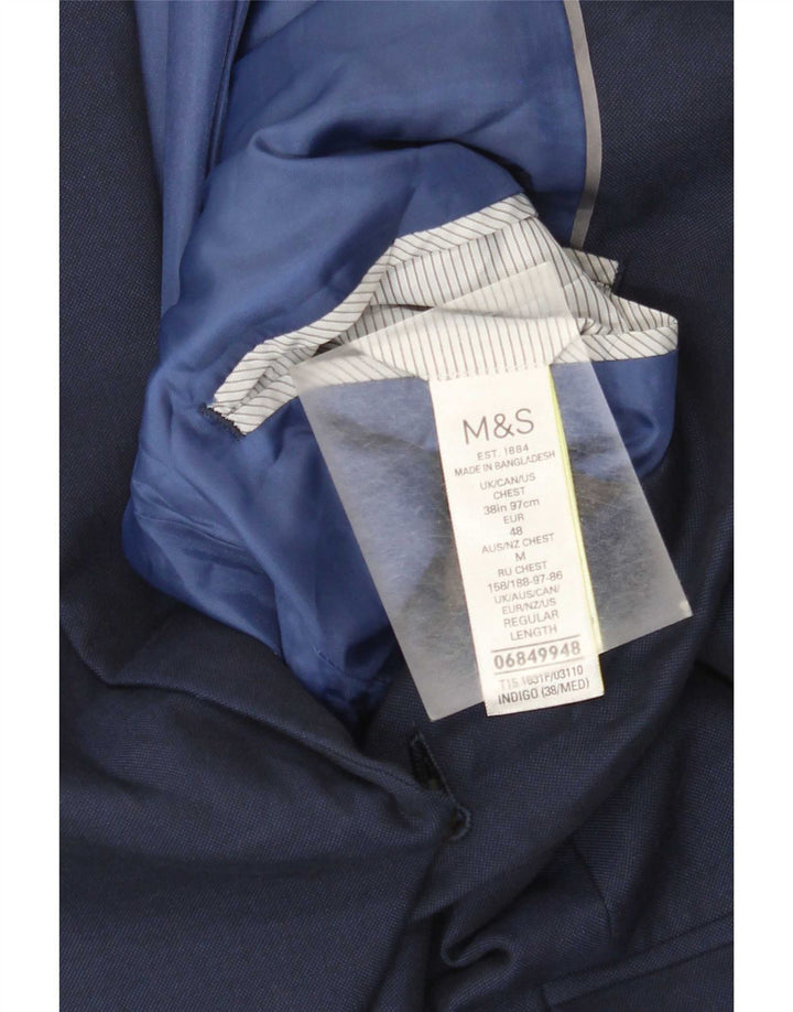 Marks & Spencer Herre 2-knaps blazerjakke UK 38 Medium Navy Blue