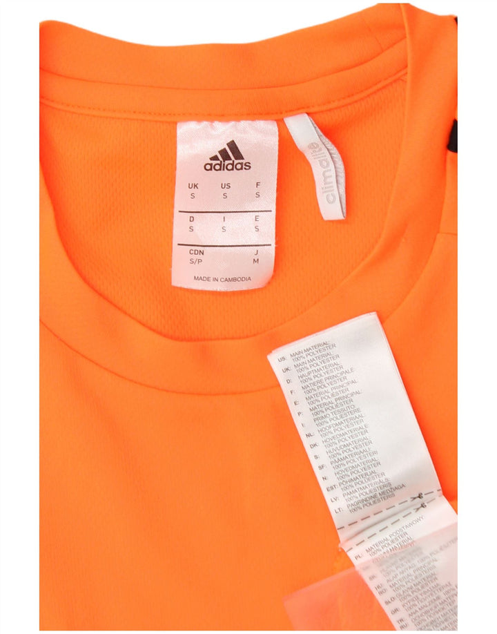 Adidas Herre Climalite T-Shirt Top Lille Orange Colourblock Polyester