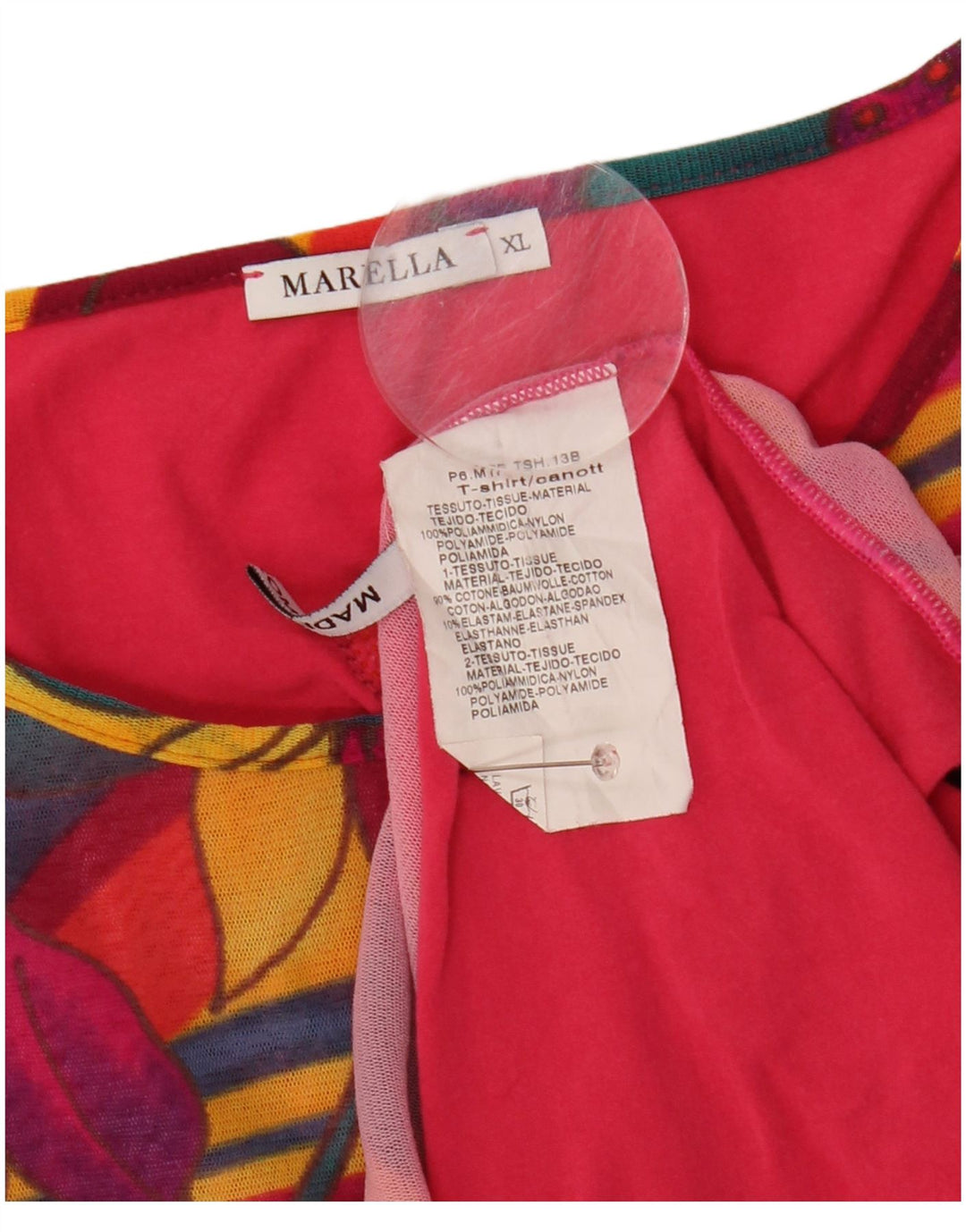 Marella Dame 3/4 ærmet bluse top UK 18 XL Flerfarvet blomstret bomuld