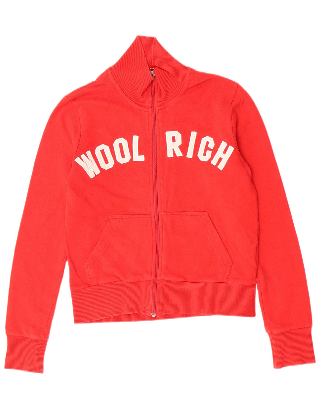 Woolrich Grafisk træningsdragt topjakke til kvinder UK 12 Medium rød bomuld
