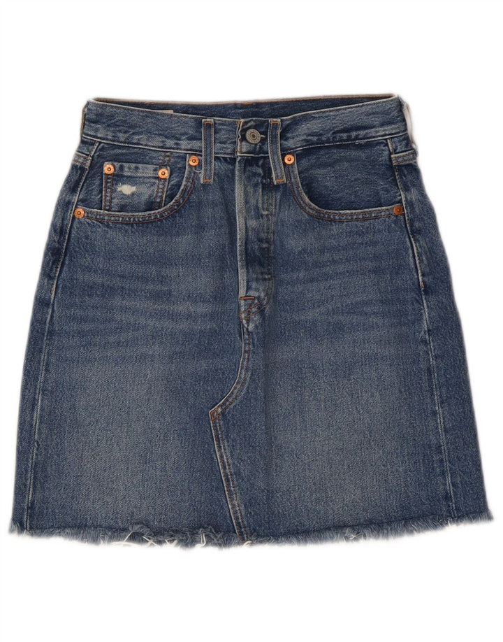 Levi's denimnederdel til kvinder W24 XS blå bomuld