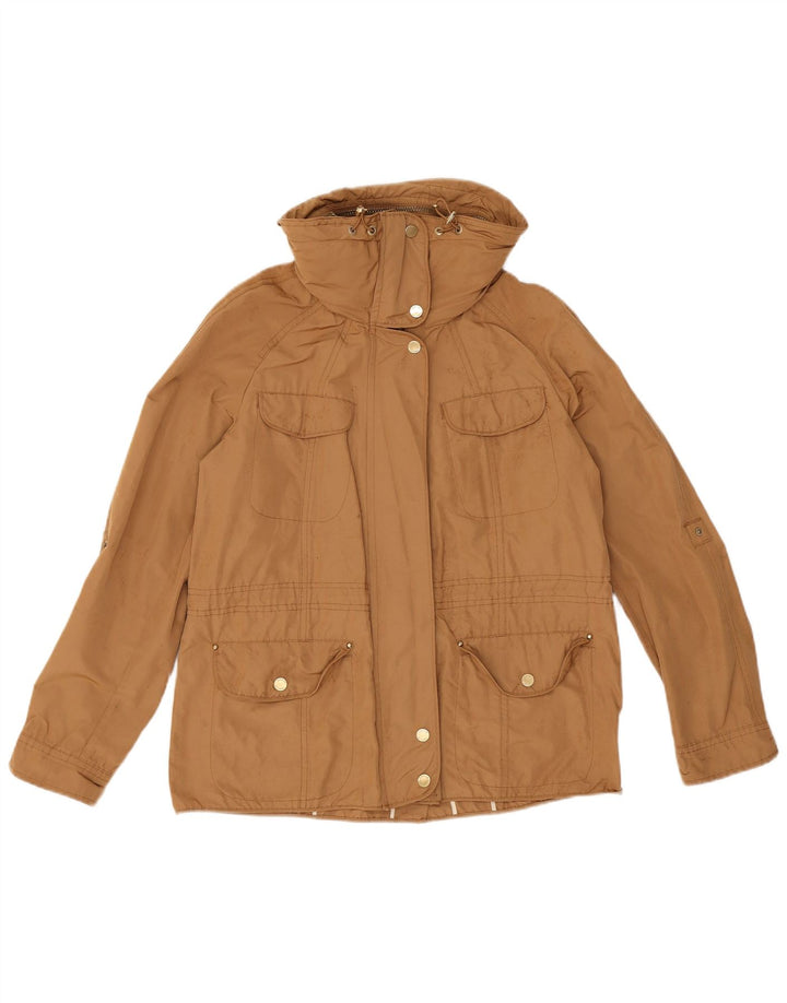Massimo Dutti Womens Utility Jacket UK 14 Medium Beige Bomuld