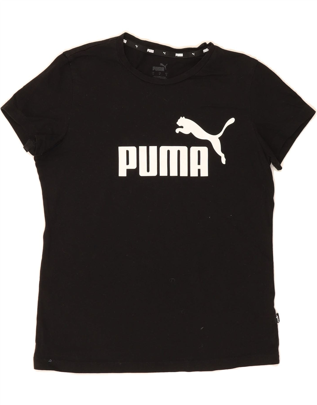 PUMA Womens Graphic T-Shirt Top UK 10 Small Black Vintage Puma and Second-Hand Puma from Messina Hembry 