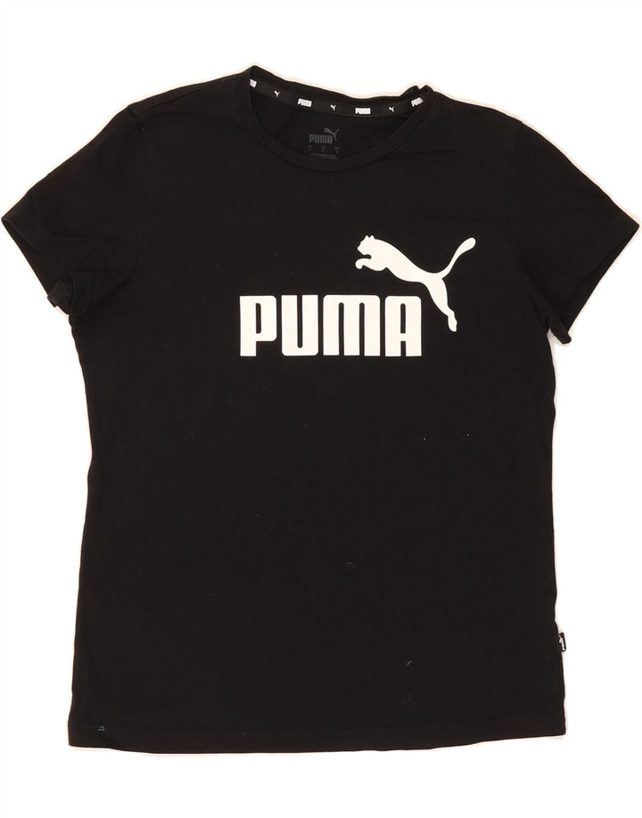 PUMA Womens Graphic T-Shirt Top UK 10 Small Black Vintage Puma and Second-Hand Puma from Messina Hembry 