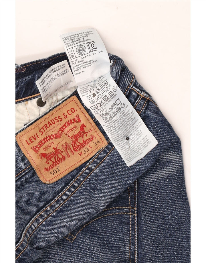 Levi's Herre 501 lige jeans W33 L27 blå bomuld
