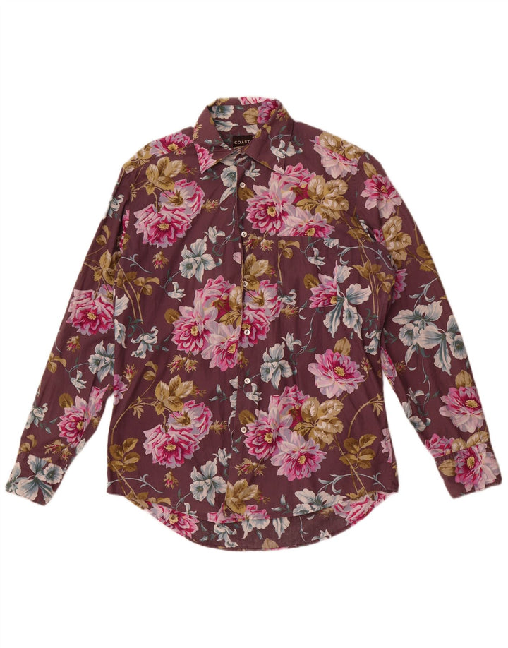 Coast Herreskjorte XL Burgundy Blomsterbomuld