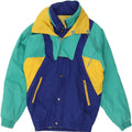 Vintage Skijakke med hætte til mænd UK 38 Medium Multicolored Colourblock
