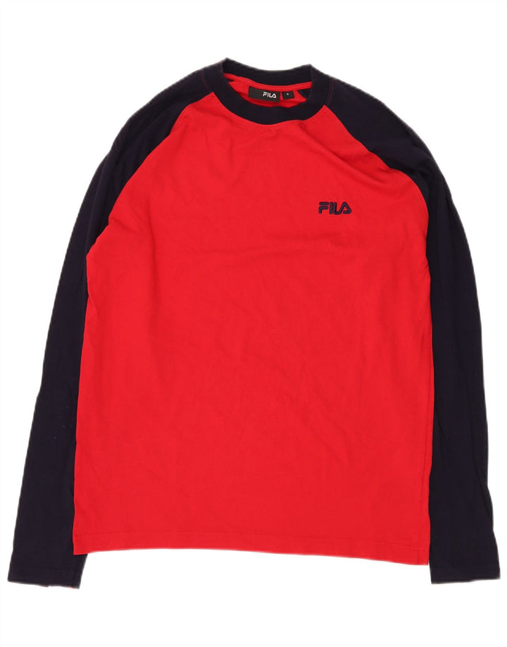FILA Herre Top Langærmet Lille Rød Colourblock Bomuld