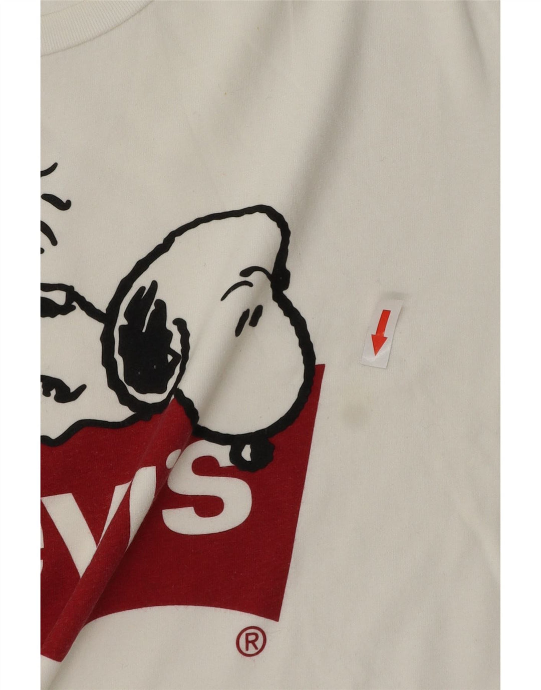 Levi's Herre Peanuts Grafisk T-shirt Top Stor hvid bomuld