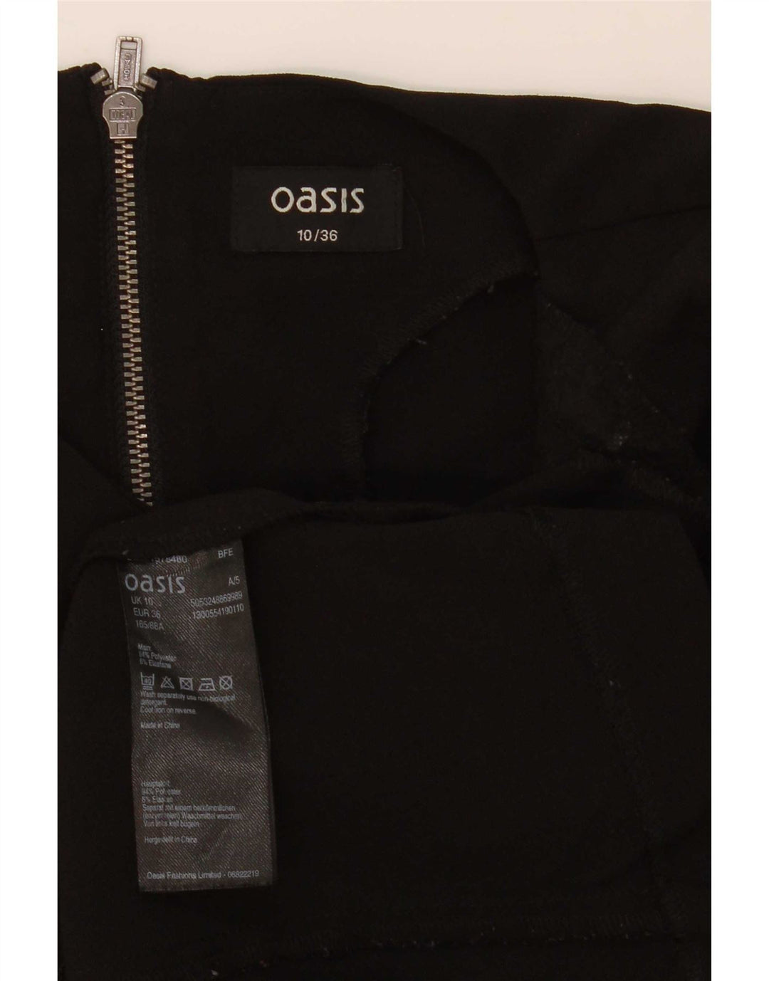 Oasis Dame 3/4 ærmet oversize bluse Top UK 10 Lille sort polyester