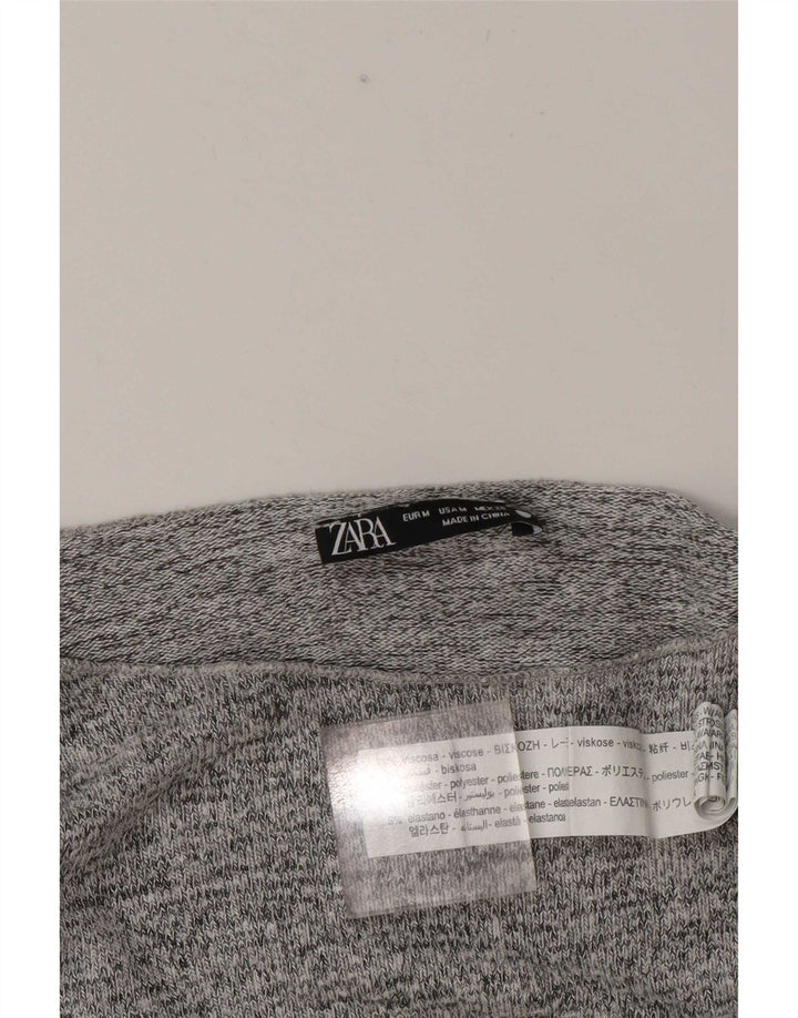 Zara Dametop Langærmet UK 14 Medium Grey Flecked Viscose