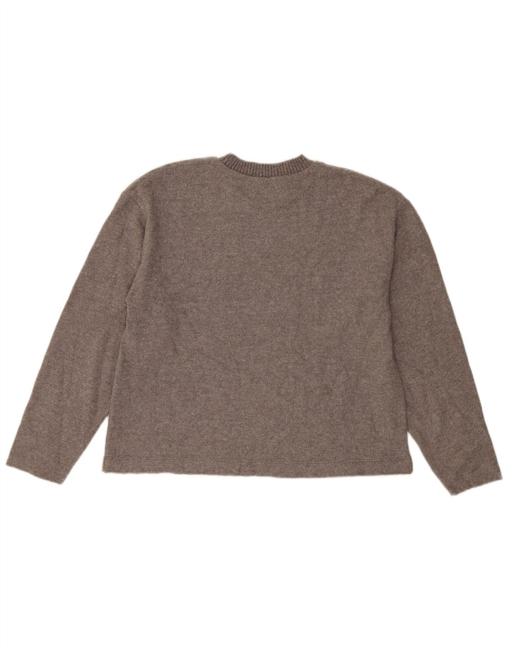Zara Dame Oversized Crew Neck Jumper Sweater UK 10 Small Grey Polyester