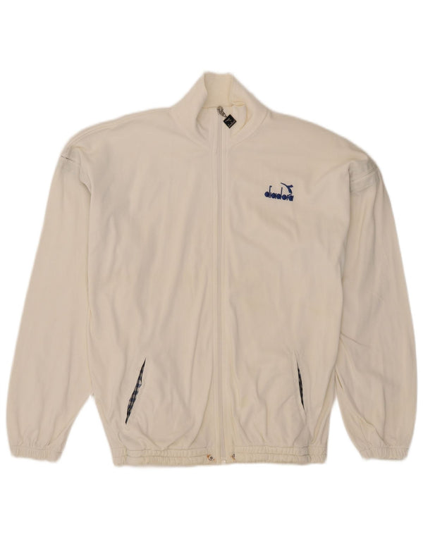 DIADORA Mens Tracksuit Top Jacket UK 38 Medium White