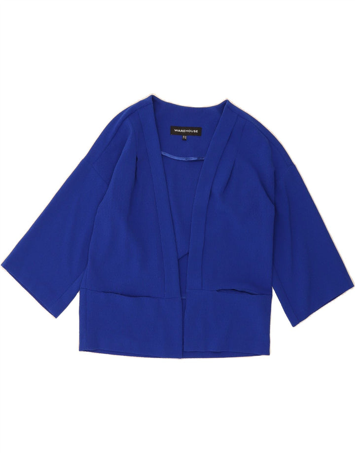 WAREHOUSE Womens Oversized 3/4 Sleeve Cardigan Top UK 10 Small Blue Vintage Warehouse and Second-Hand Warehouse from Messina Hembry 