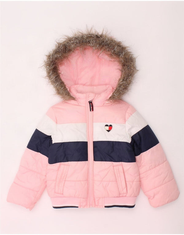 Tommy Hilfiger Baby piger polstret jakke 12-18 måneder Pink Colourblock