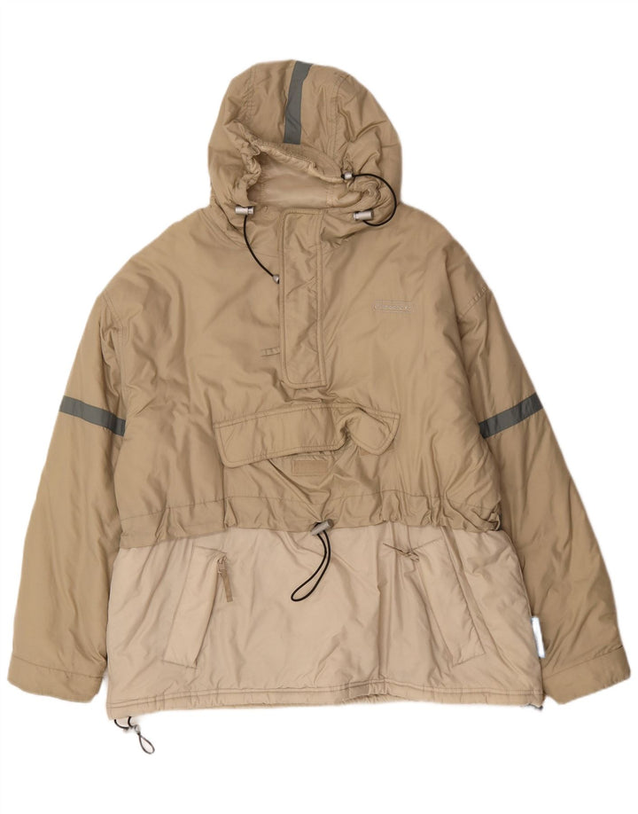 Fishbone Herre Hætte Anorak Jacket UK 40 Large Beige Colourblock Nylon