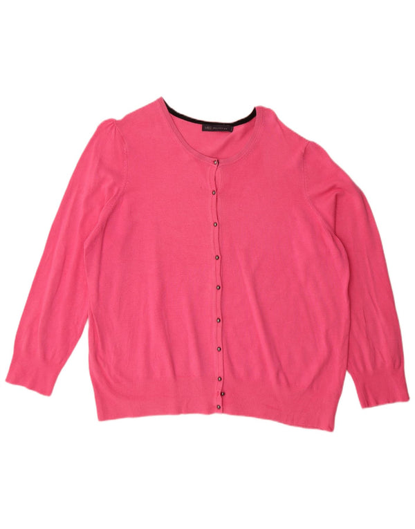 Marks & Spencer Dame Cardigan Sweater UK 24 4XL Pink Viscose