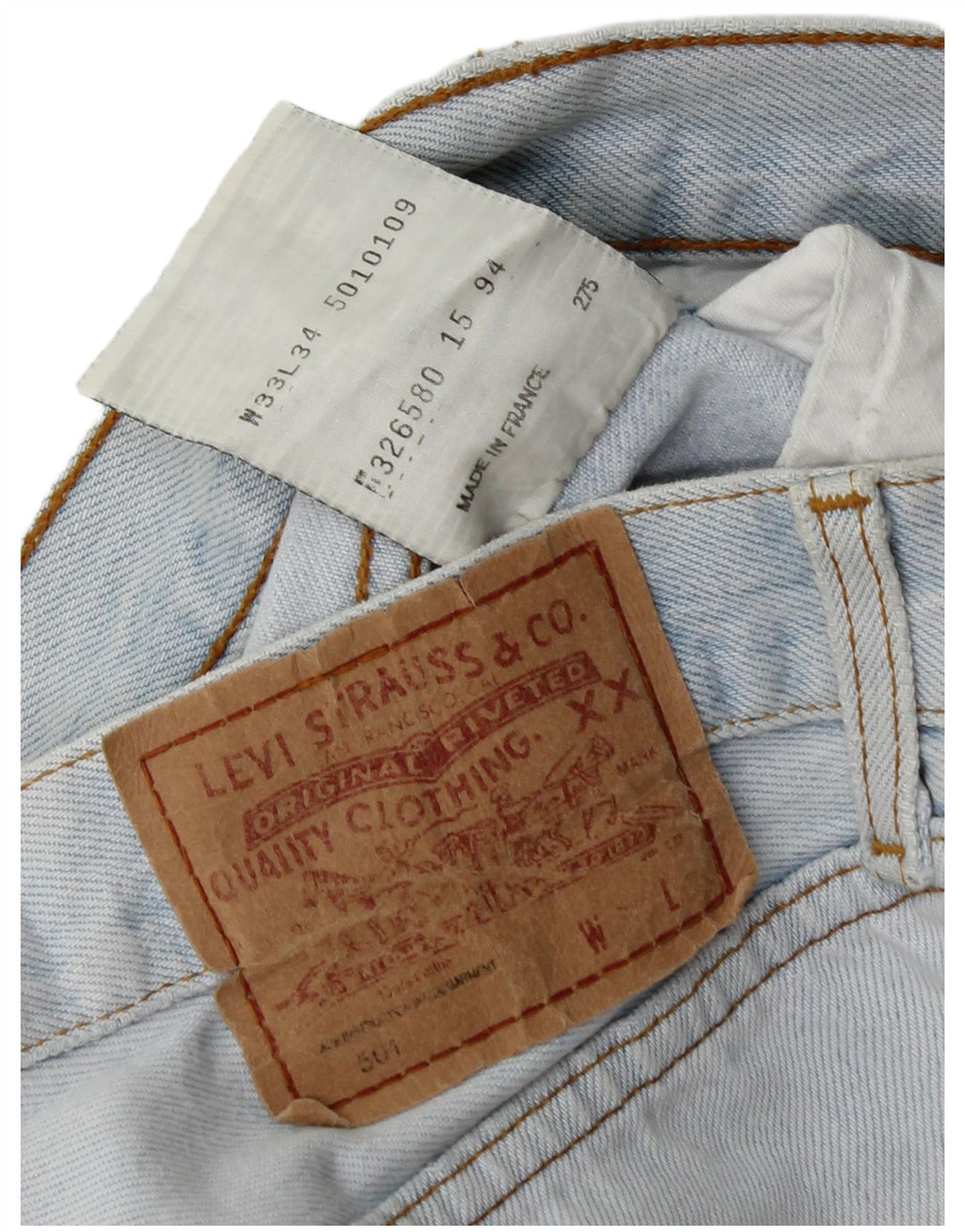 Levi's Herre 501 Straight Jeans W33 L30 Blå Bomuld