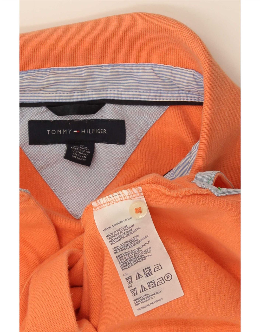 Tommy Hilfiger Herre Polo Shirt Stor Orange Bomuld