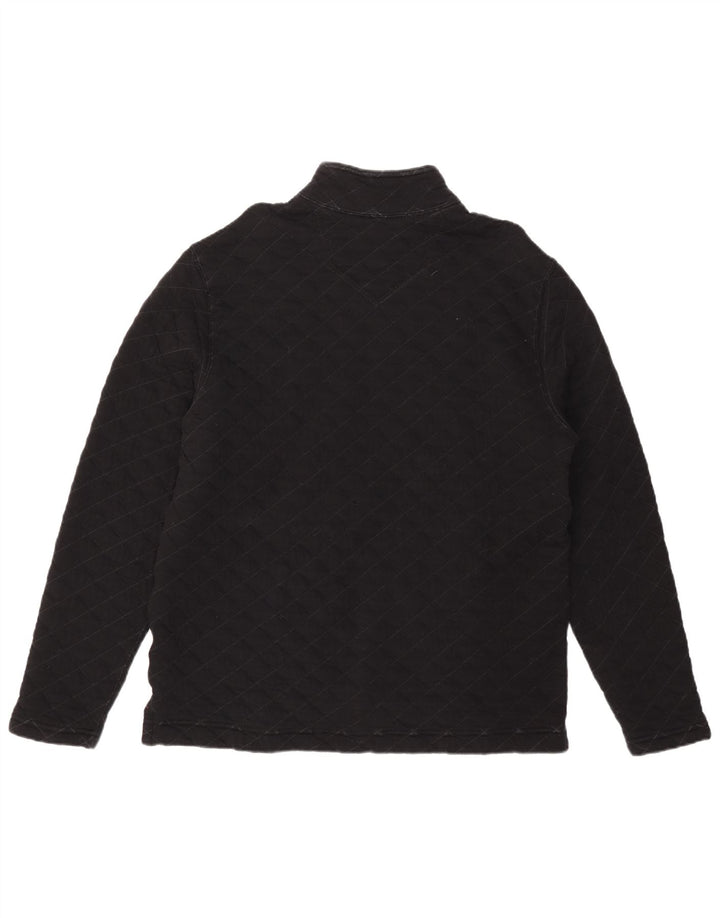 Eddie Bauer Herre Zip Neck Sweatshirt Jumper Stor Sort Bomuld