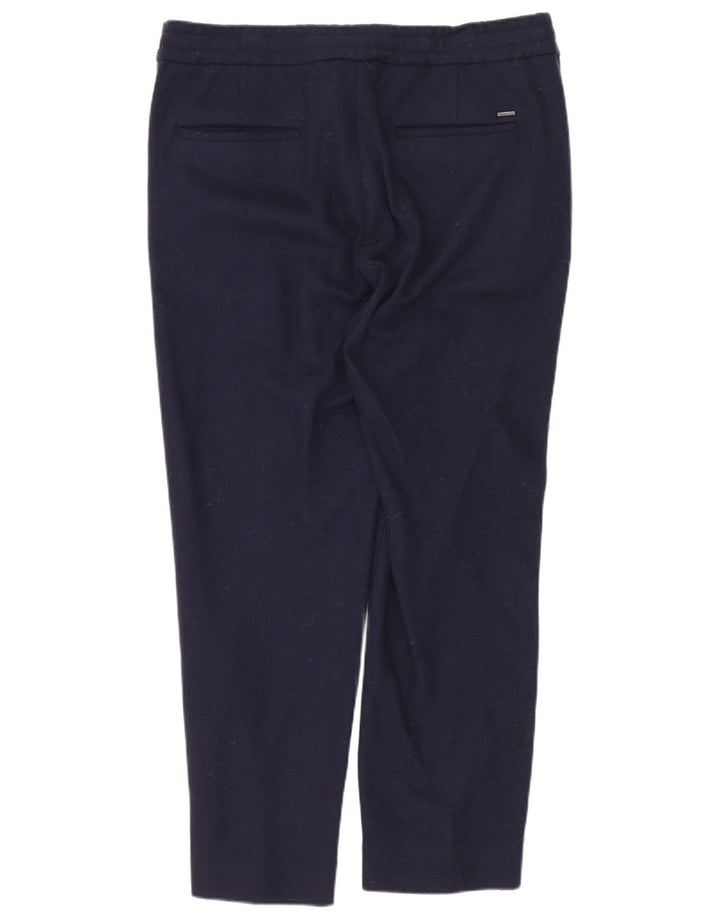 Massimo Dutti Herre Slim Cropped Trousers EU 38 Small W30 L25 Navy Blue Uld