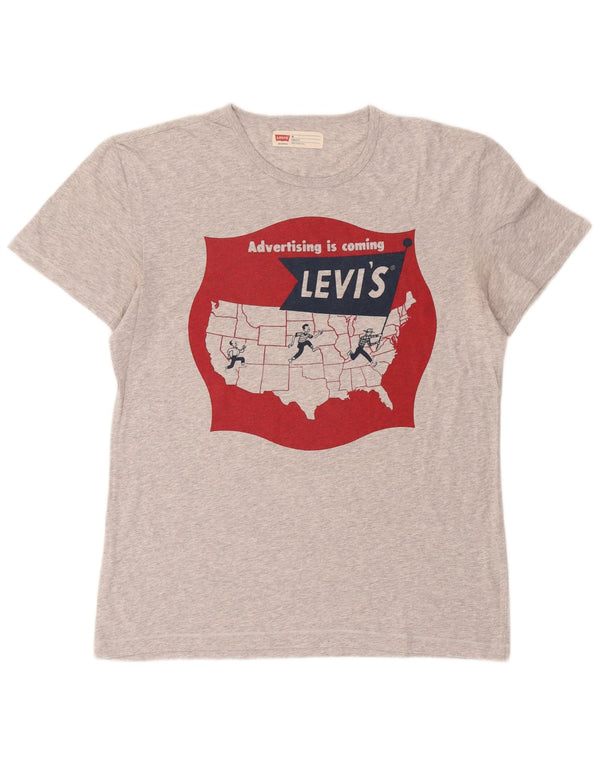 Levi's Herre Standard Fit Grafisk T-shirt Top mellemgrå bomuld