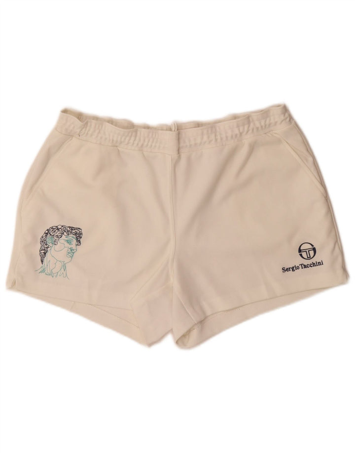 Sergio Tacchini Herre grafiske sportsshorts IT 56 XL Hvid