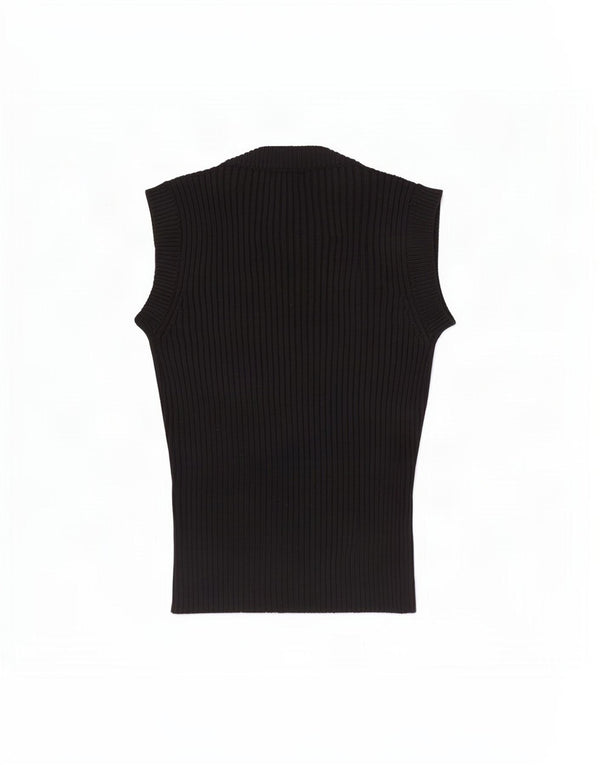Coveri Dame Vest Tank Top UK 4 XS Sort Uld