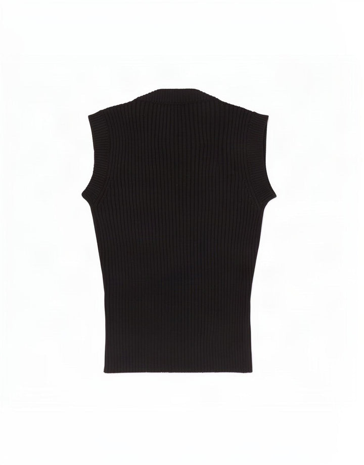 Coveri Dame Vest Tank Top UK 4 XS Sort Uld