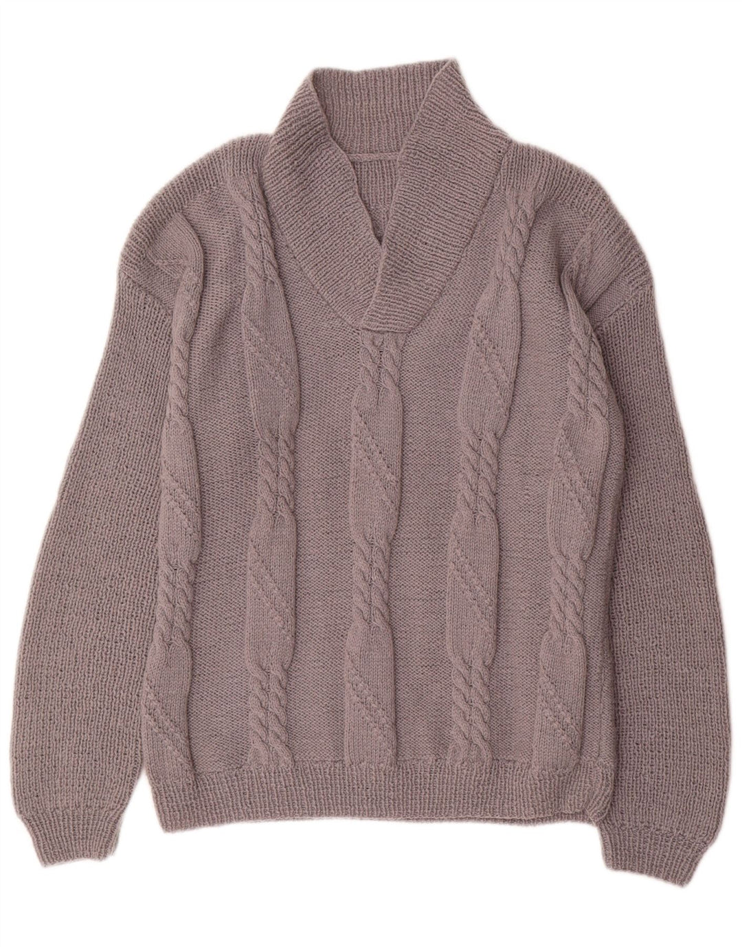 Vintage herre sjal hals sweater mellemgrå