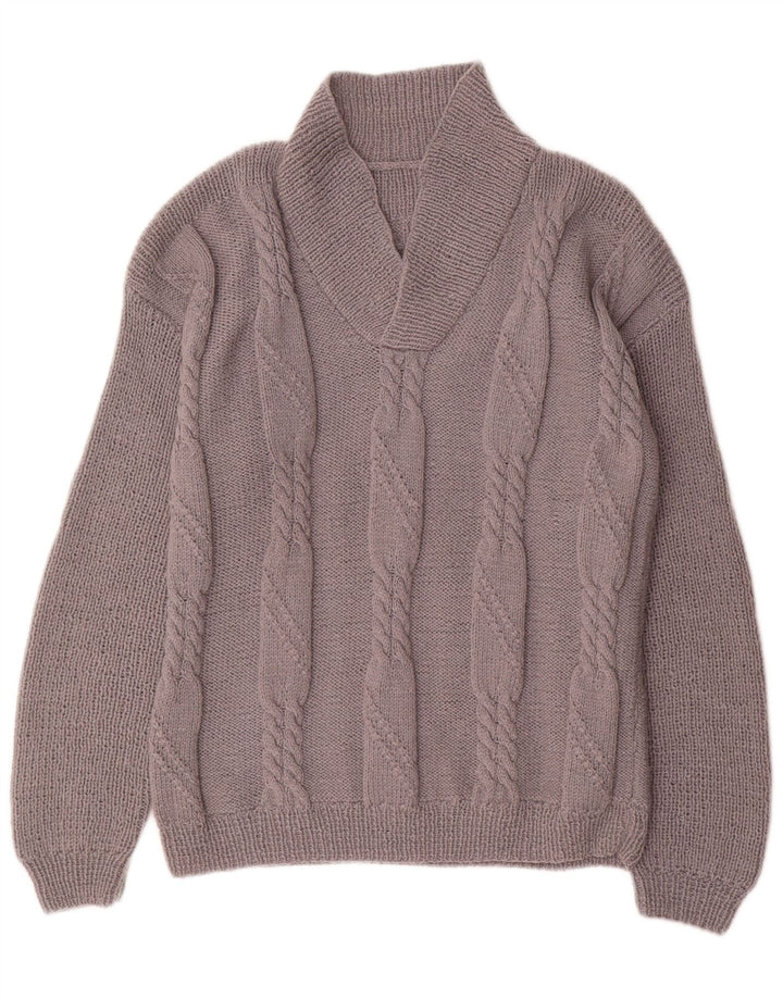 Vintage herre sjal hals sweater mellemgrå
