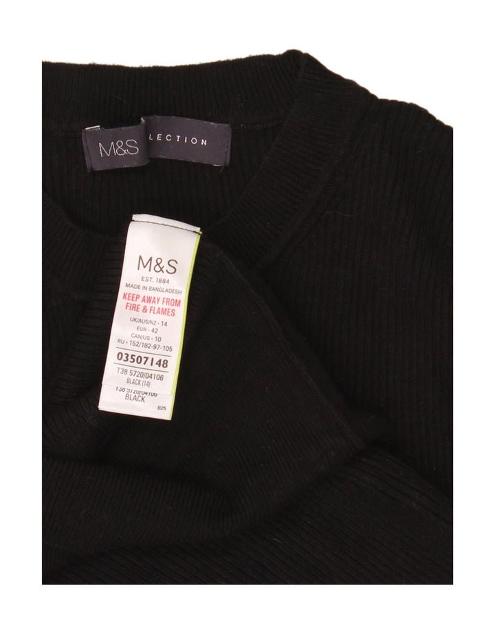 Marks & Spencer Damevest Tank Top UK 14 Medium Black Viscose