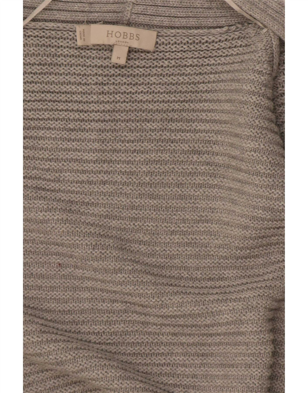 Hobbs Womens Open Cardigan Sweater UK 14 Medium Grey Bomuld