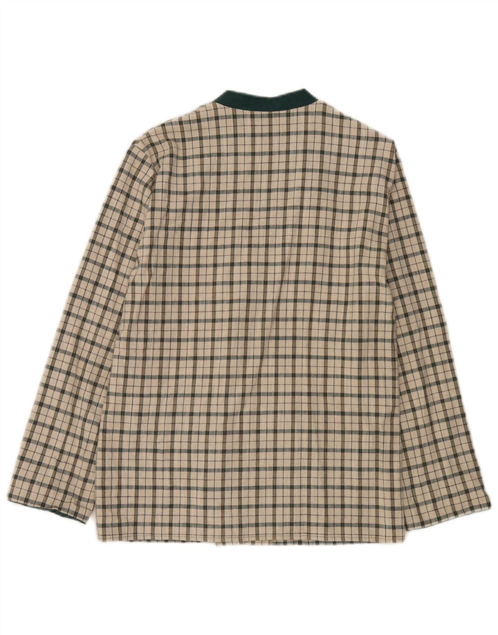 Vintage Dame Dobbeltradet Blazer Jakke EU 38 Medium Off White Check